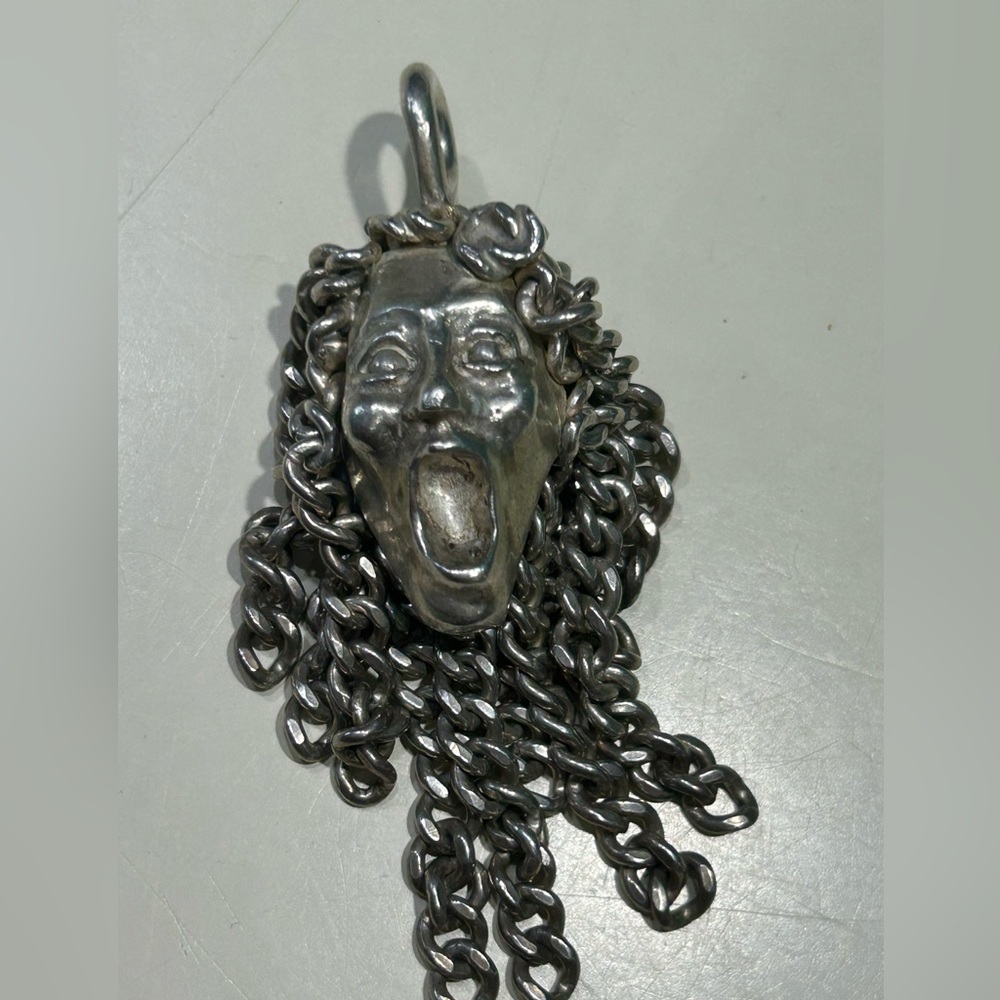 Unique Sterling Silver Face Medusa Pendant